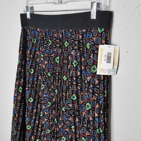 Lularoe Jill Pleated Accordion Skirt Geometric Black Multicolor Size M Medium - Picture 6 of 7